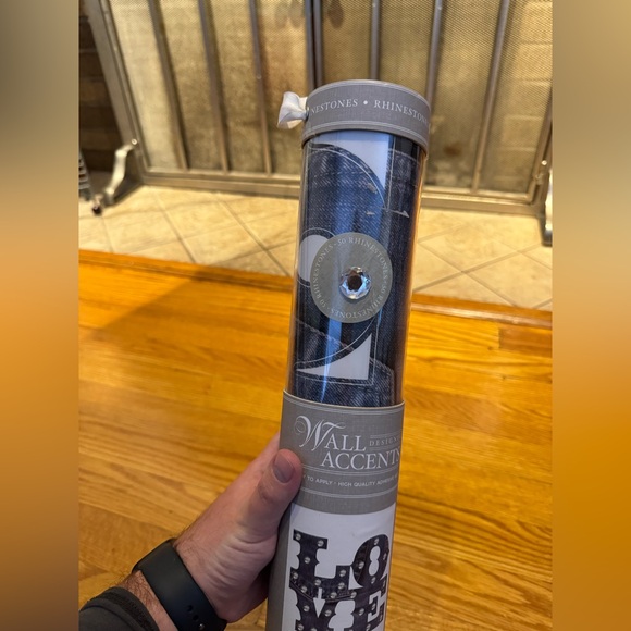 NWT Designer Wall Accents 23.62x12.59in Denim Love with 50 Rhinestone Wall Decal - Picture 2 of 4